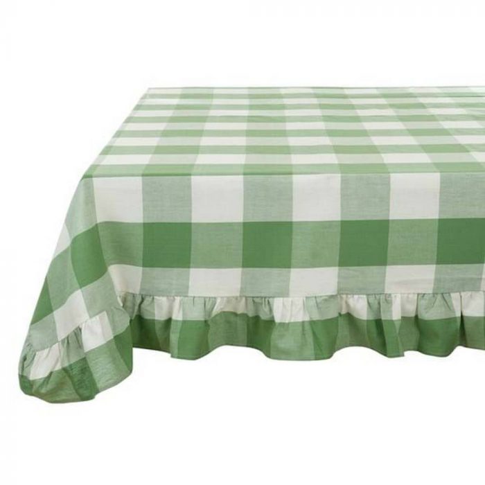 Nappe verte avec volant