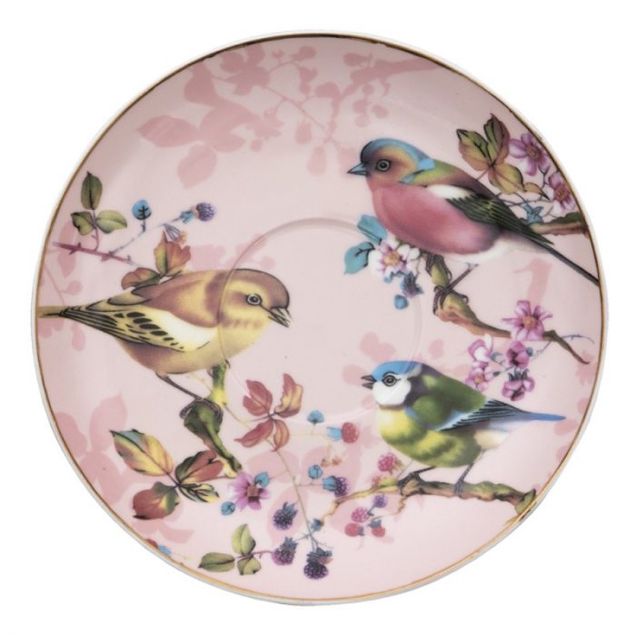 Tasse et soucoupe décor oiseaux – Image 3