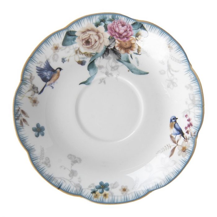 Tasse et soucoupe en porcelaine oiseau bleu – Image 3