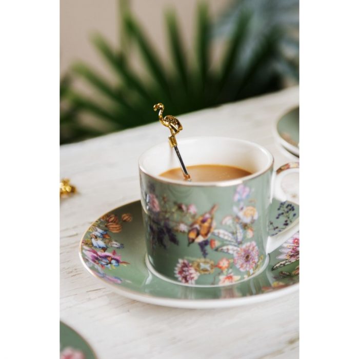 Tasse et soucoupe en porcelaine verte – Image 3