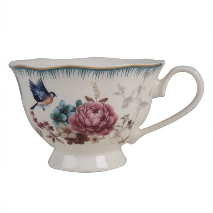 Tasse et soucoupe en porcelaine oiseau bleu – Image 4