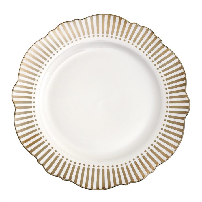 Assiette plate Madame de Récamier - Lignes dorées