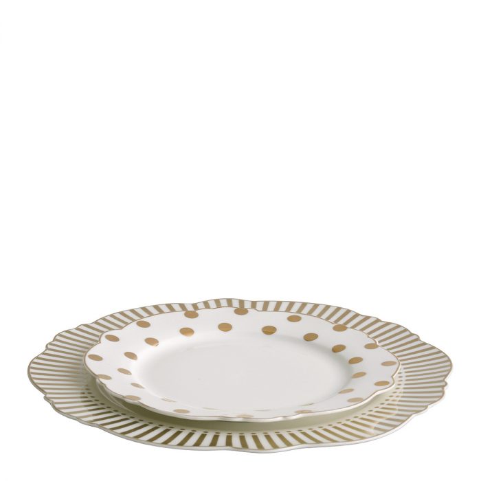 Assiette plate Madame de Récamier - Lignes dorées – Image 2