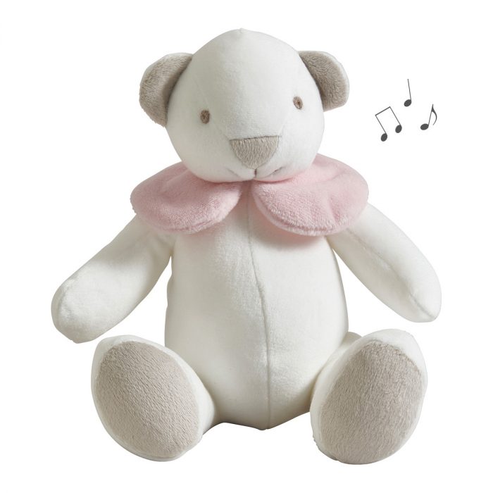 Peluche musicale Ourson rose