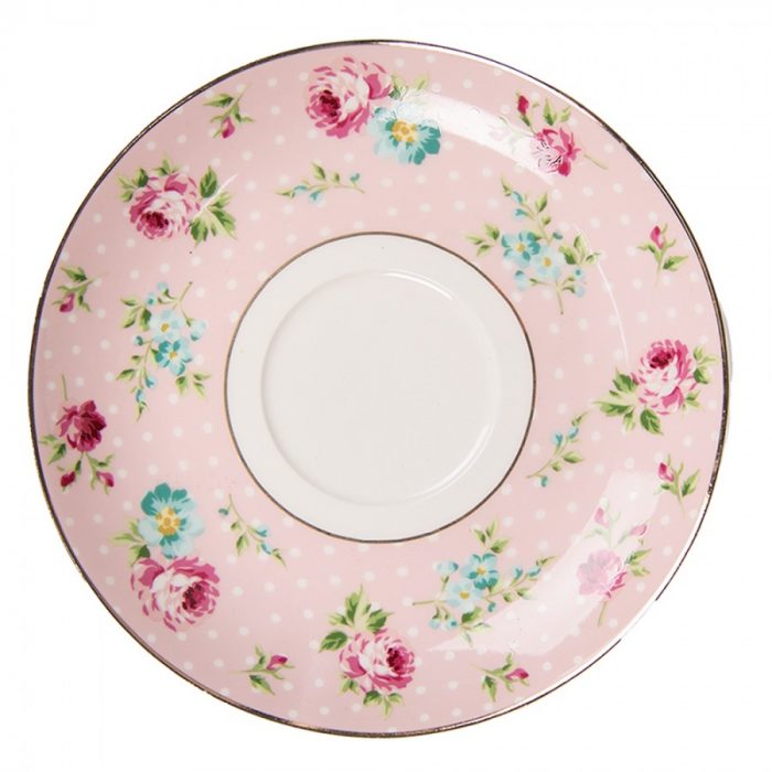 Tasse + soucoupe fleurs roses – Image 4