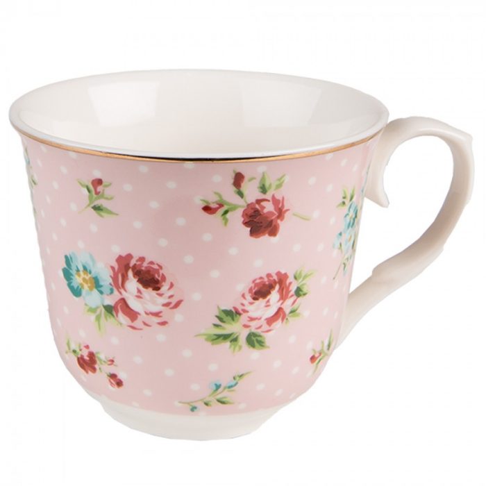 Tasse + soucoupe fleurs roses – Image 2