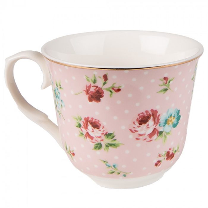 Tasse + soucoupe fleurs roses – Image 3