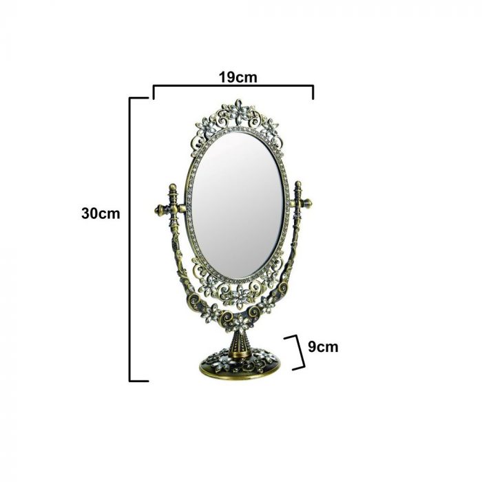 Miroir doré pivotant sur pied – Image 2