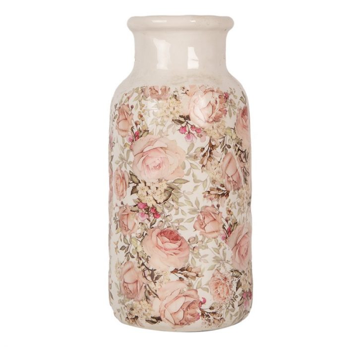 Vase en céramique avec des roses