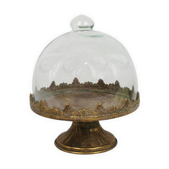 Cloche en verre et son plateau