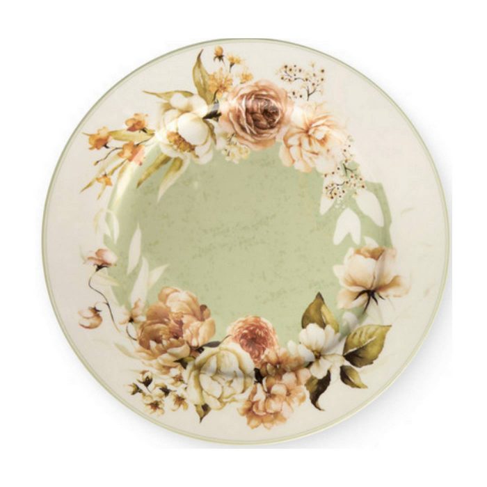 Assiette plate au décor floral