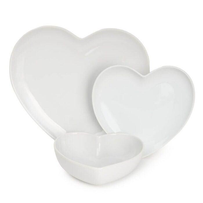 Assiette creuse coeur blanche