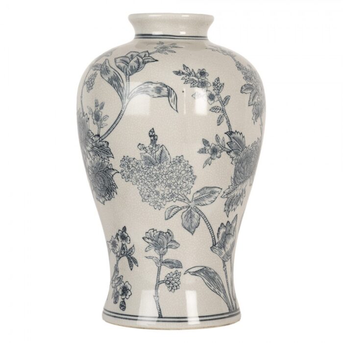 Vase blanc et bleu en céramique – Image 2